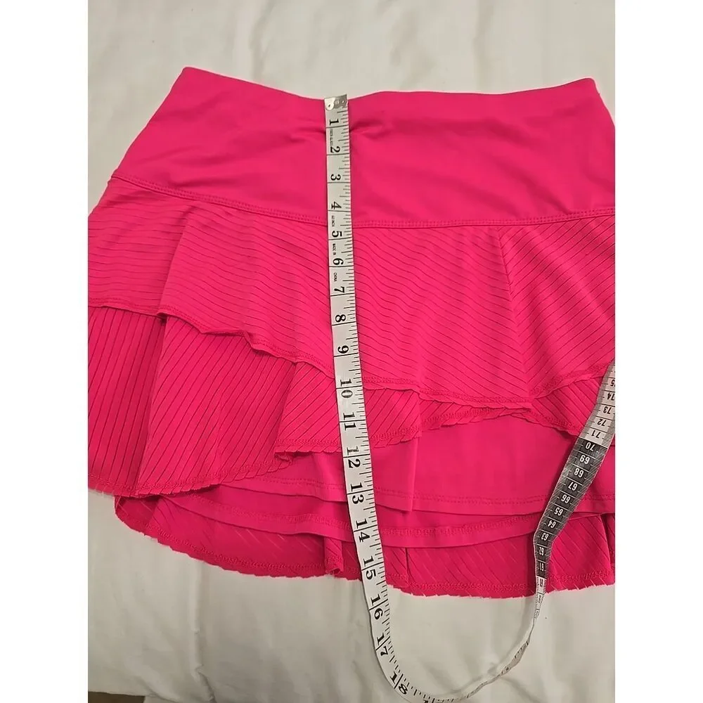 Lucky in‎ Love Sz M Santa Fe Glow Long Pleated Tier Skirt Pinkberry